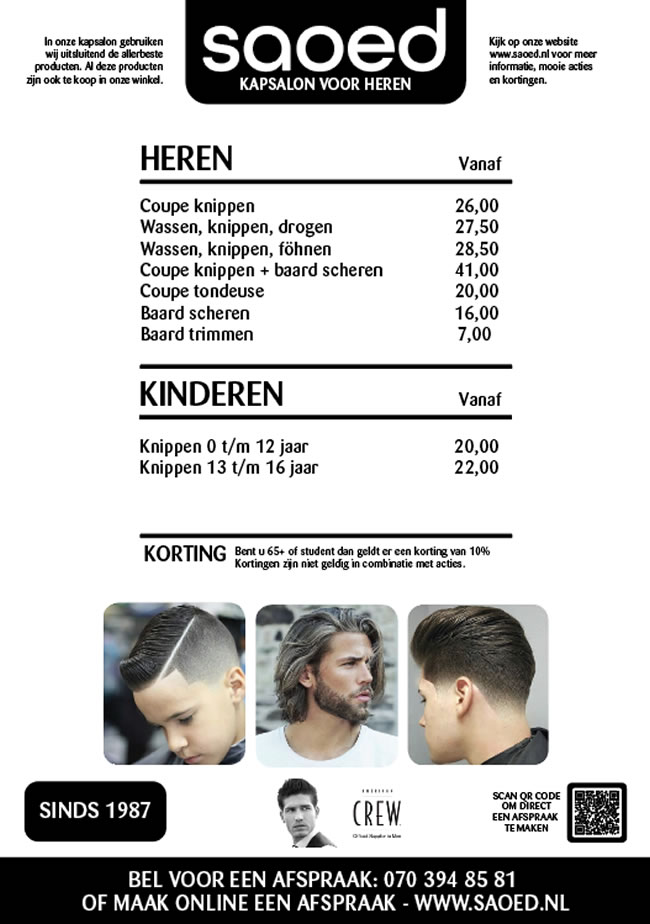 Kapper Rijswijk Prijzen